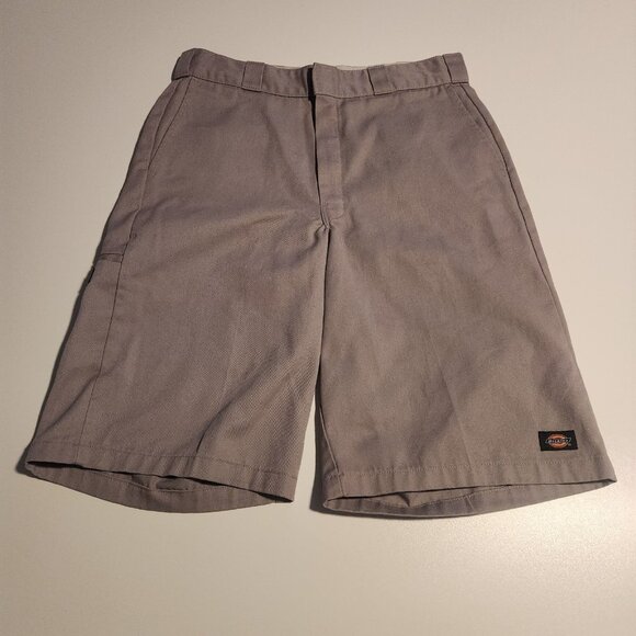 Dickies Work Shorts Gray Flat Front Chino Loose Fit Multi Pocket Mens 34x12 - Picture 2 of 13
